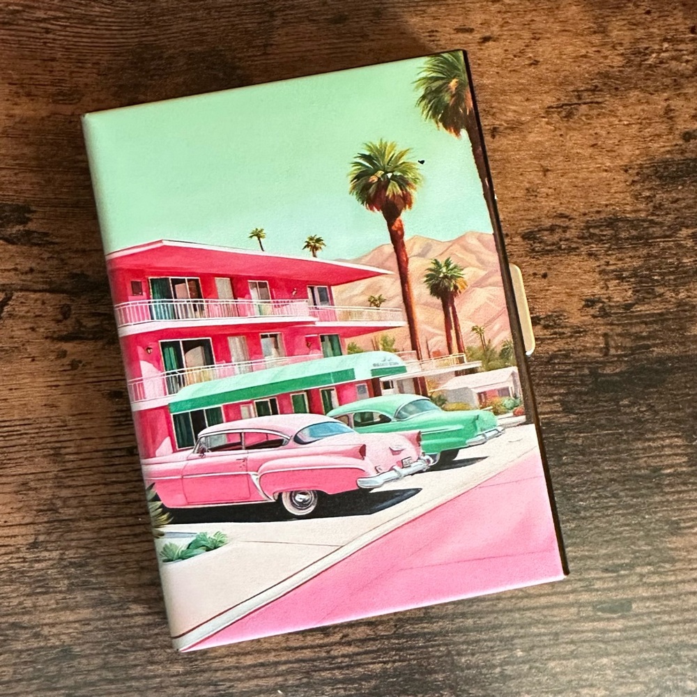Retro Palm Springs Themed Metal Wallet